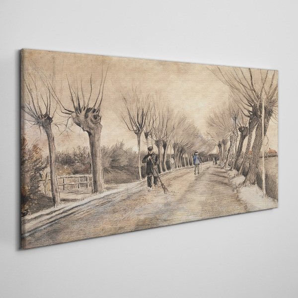 Winter landscape with trees Canvas wall art