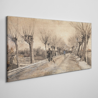 Winter landscape with trees Canvas wall art