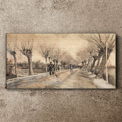 Winter landscape with trees Canvas wall art