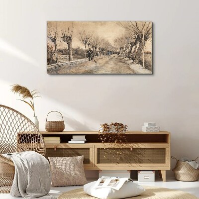 Winter landscape with trees Canvas wall art