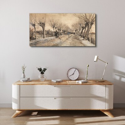 Winter landscape with trees Canvas wall art