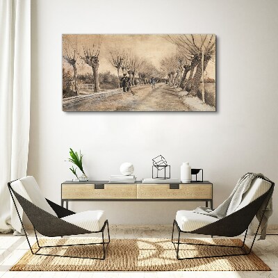 Winter landscape with trees Canvas wall art