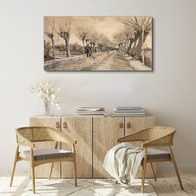 Winter landscape with trees Canvas wall art