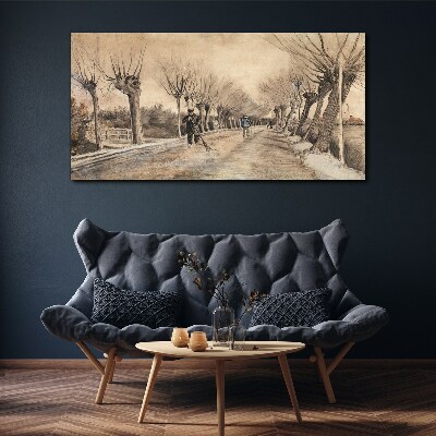 Winter landscape with trees Canvas wall art