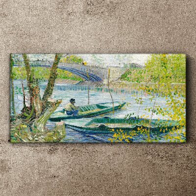 A peaceful landscape by the water Print on canvas