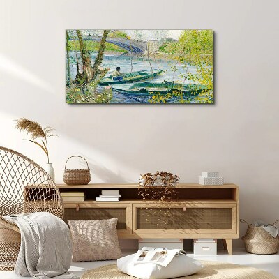 A peaceful landscape by the water Print on canvas