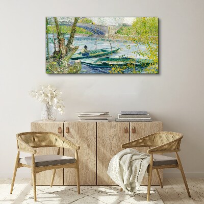 A peaceful landscape by the water Print on canvas