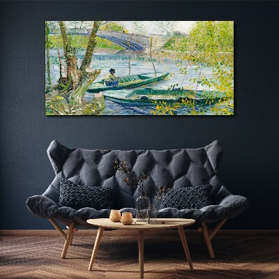 A peaceful landscape by the water Print on canvas