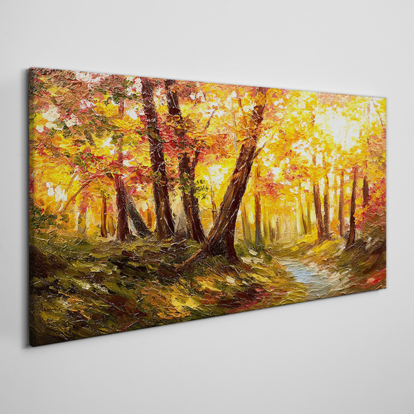 Golden forest in the sunlight Print on canvas