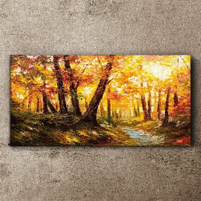 Golden forest in the sunlight Print on canvas