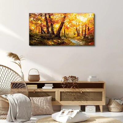 Golden forest in the sunlight Print on canvas