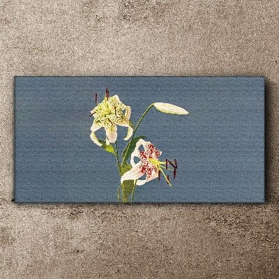 Flowers on a blue background Canvas wall art