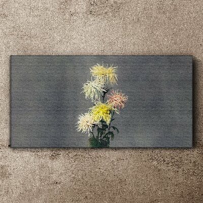 Flowers on a gray background Canvas wall art