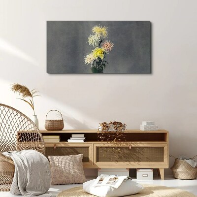 Flowers on a gray background Canvas wall art