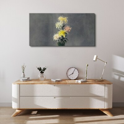 Flowers on a gray background Canvas wall art