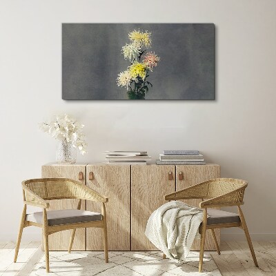 Flowers on a gray background Canvas wall art
