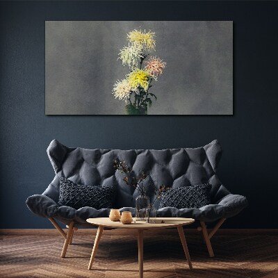 Flowers on a gray background Canvas wall art