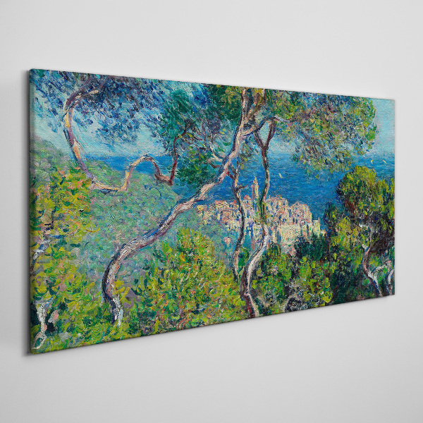 Mediterranean landscape with trees Canvas wall art