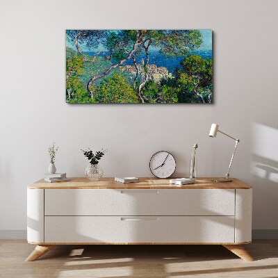 Mediterranean landscape with trees Canvas wall art