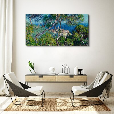 Mediterranean landscape with trees Canvas wall art