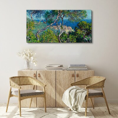 Mediterranean landscape with trees Canvas wall art