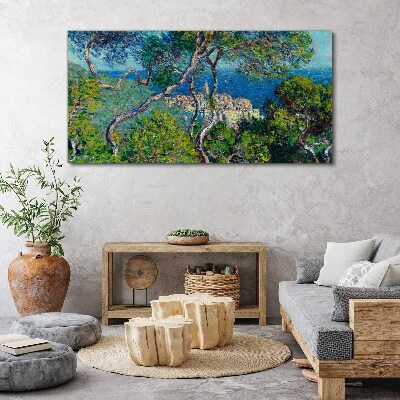 Mediterranean landscape with trees Canvas wall art