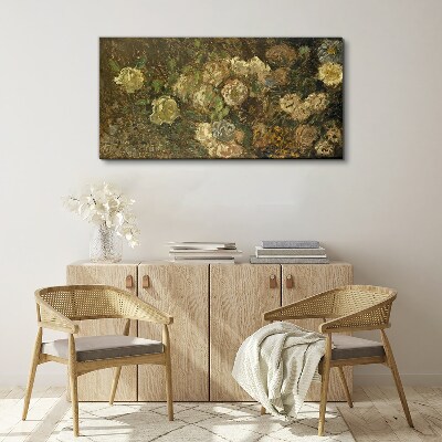 Floral landscape in earthy tones Print on canvas