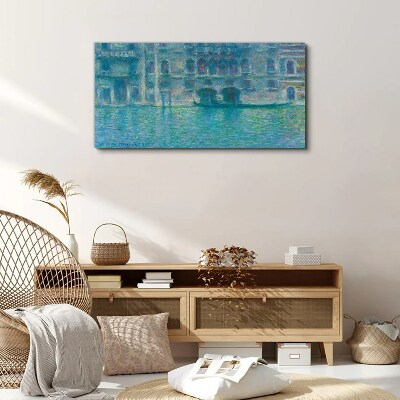Venice Lagoon in Shades of Blue Canvas wall art