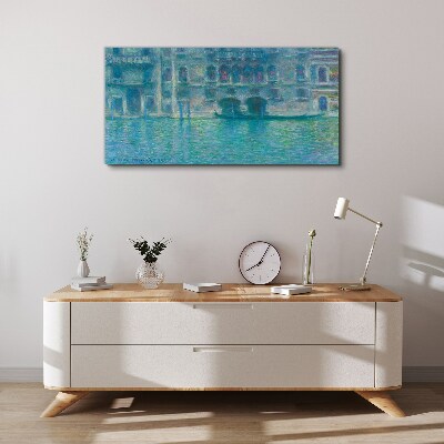 Venice Lagoon in Shades of Blue Canvas wall art