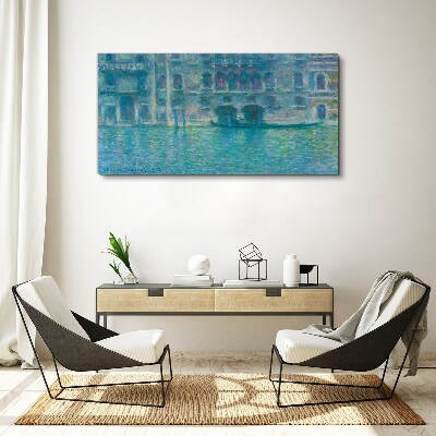 Venice Lagoon in Shades of Blue Canvas wall art