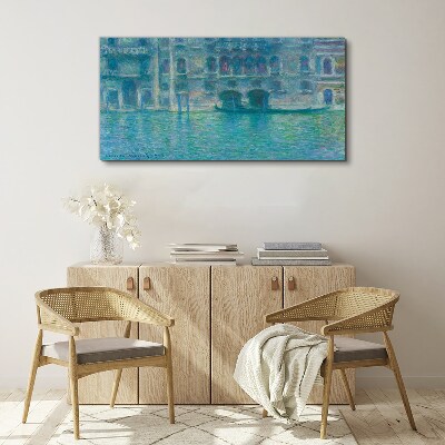 Venice Lagoon in Shades of Blue Canvas wall art