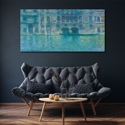 Venice Lagoon in Shades of Blue Canvas wall art