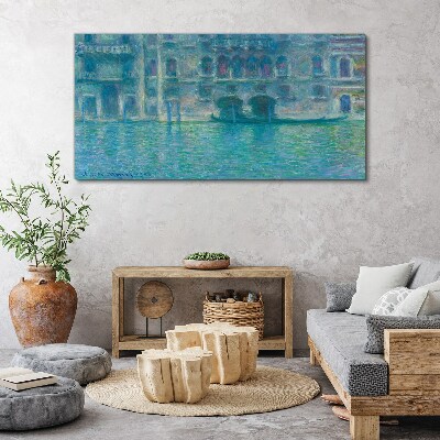 Venice Lagoon in Shades of Blue Canvas wall art