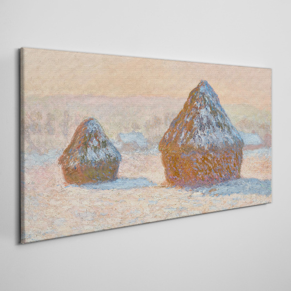 Winter landscape with snowdrifts Canvas wall art
