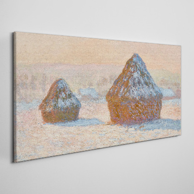 Winter landscape with snowdrifts Canvas wall art