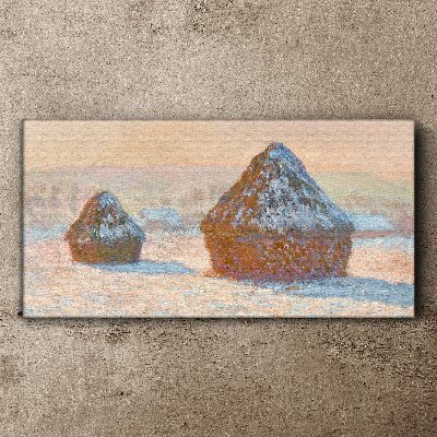 Winter landscape with snowdrifts Canvas wall art