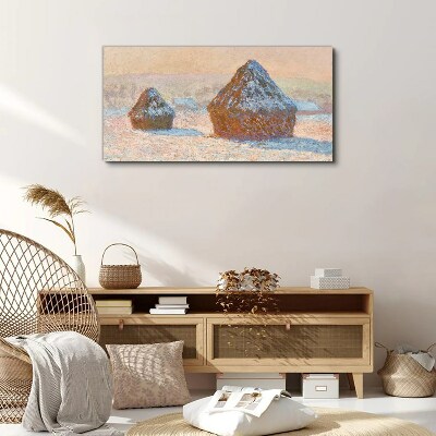 Winter landscape with snowdrifts Canvas wall art