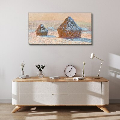Winter landscape with snowdrifts Canvas wall art