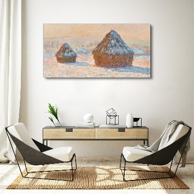 Winter landscape with snowdrifts Canvas wall art