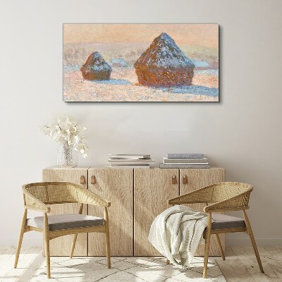 Winter landscape with snowdrifts Canvas wall art