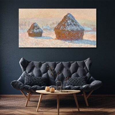 Winter landscape with snowdrifts Canvas wall art