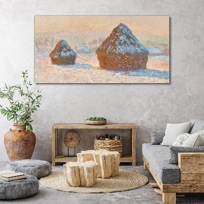 Winter landscape with snowdrifts Canvas wall art