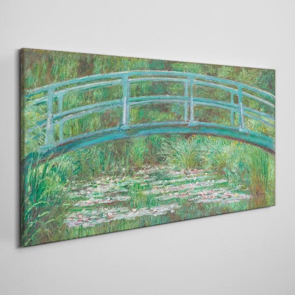 A bridge over the pond Print on canvas