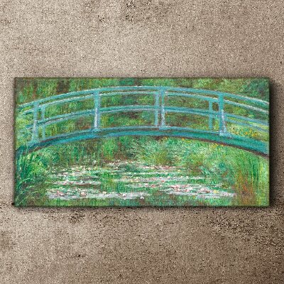 A bridge over the pond Print on canvas