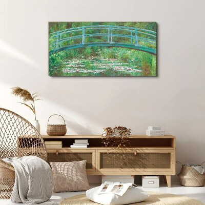 A bridge over the pond Print on canvas