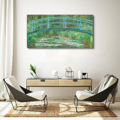 A bridge over the pond Print on canvas