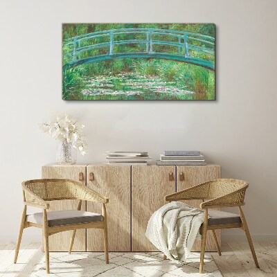 A bridge over the pond Print on canvas