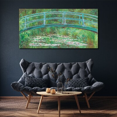 A bridge over the pond Print on canvas