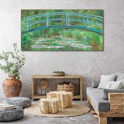 A bridge over the pond Print on canvas