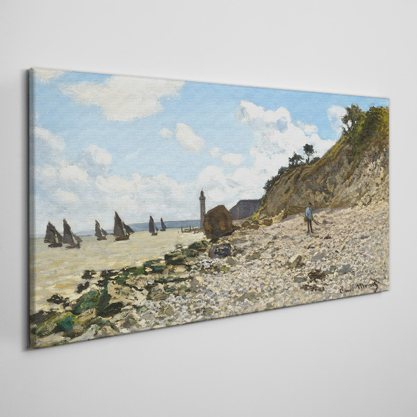 A quiet coast with a lighthouse Print on canvas